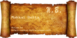 Makkai Betta névjegykártya